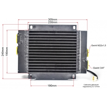 Chłodnica oleju ST50 powietrzna z wentylatorem 24V