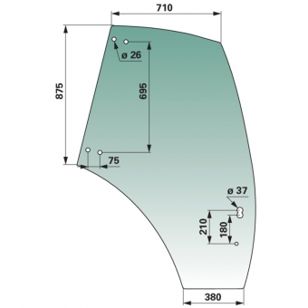 Szyba, drzwi prawe  DEUTZ-FAHR, LAMBORGHINI, SAME, HURLIMANN - 04418952