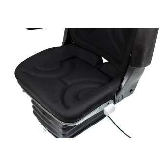 Siedzenie (fotel) pneumatyczny do ciągnika 12V + podłokietniki materiałowy
