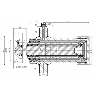 Zestaw wywrotki, agregat 12V + siłownik 1050mm + mocowania + kołyska 