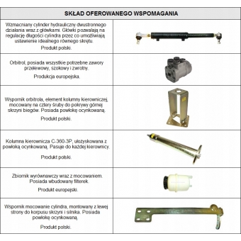 Wspomaganie kierownicy do ciągnika URSUS C-360 3P siłownik wzdłużny