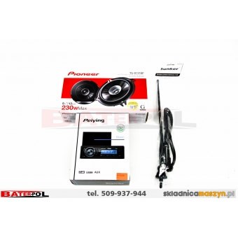 Instalacja radiowa do kabin (RADIO PEYING USB, GŁOŚNIKI PIONEER 230W, ANTENA)